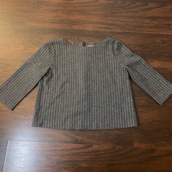 Theory Luxe gray 3/4 sleeve wool blouse size 40 - Picture 4 of 10